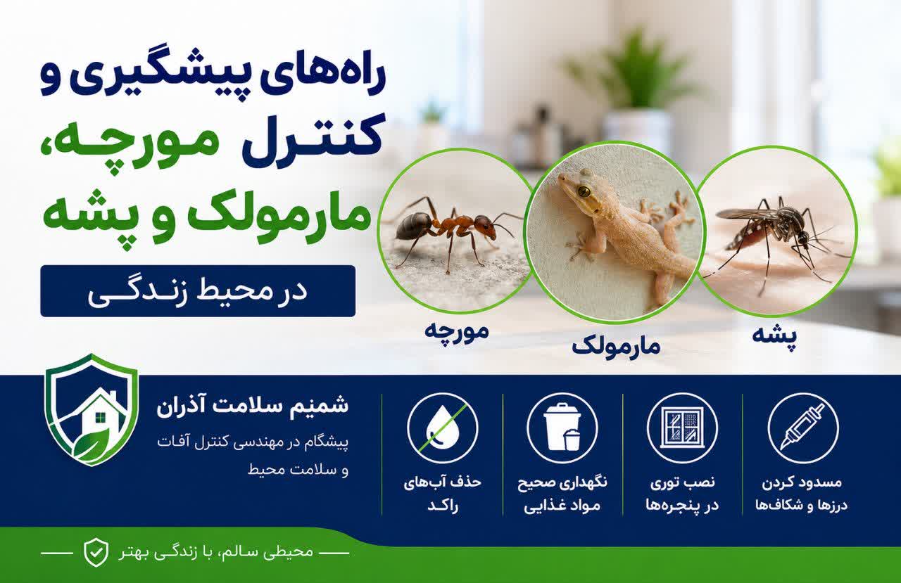 کنترل مورچه-مارمولک-پشه